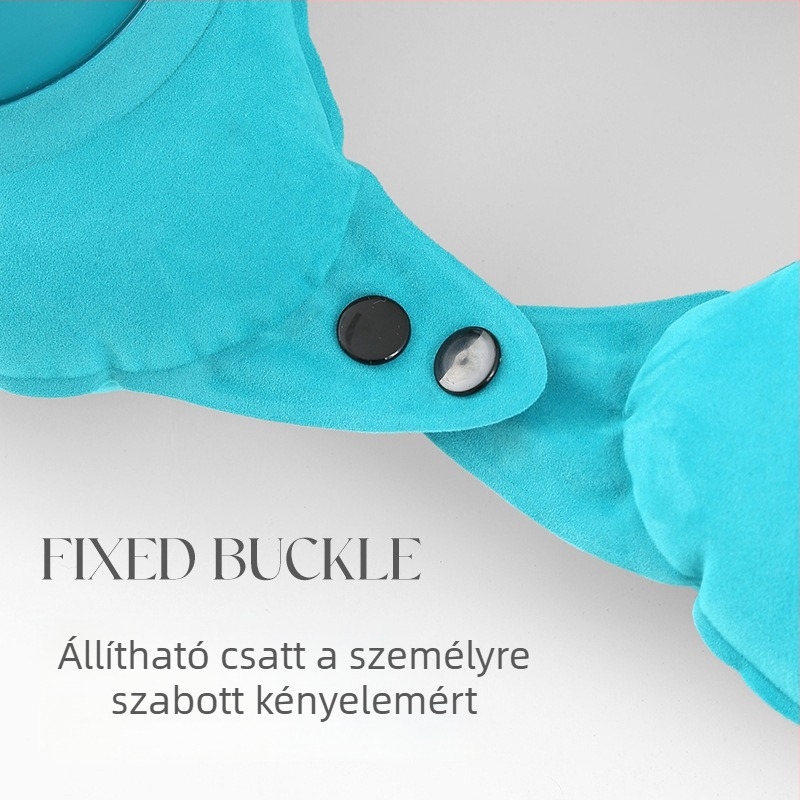U-alakú felfújható utazó párna, összecsukható és hordozható, levegővel töltött, felnőtteknek megfelelő, súlya kevesebb mint 0,5 kg