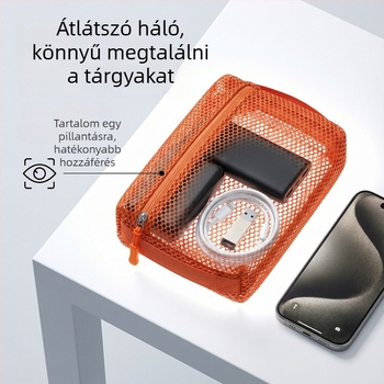 Muji-stílusú digitális kiegészítők tároló táska laptophoz, töltőhöz, fejhallgatóhoz és kábelekhez