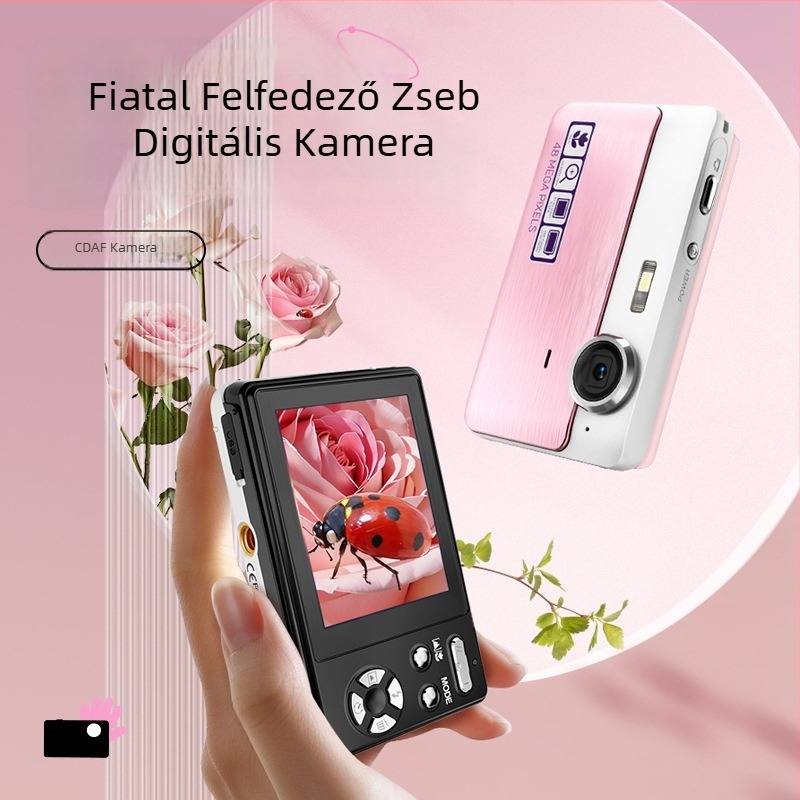 Amkov belépő szintű digitális fényképezőgép (8 MP CMOS szenzor, maximális felbontás 24 MP, 2,4 hüvelykes LCD, 16x digitális zoom, elektronikus képstabilizálás)