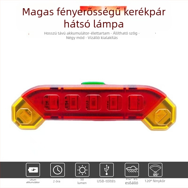 Hegyi kerékpár hátsó lámpa készlet USB-töltéssel éjszakai vezetéshez Yihao