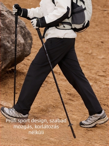 Gray Shell férfi túranadrág, poliészter, egyszínű, hosszú, téli, tavaszi és őszi szezonhoz