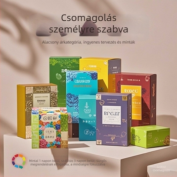 3C digitális elektronikai termék csomagoló doboza UV-nyomtatás és domborítás, kartonból készült kivitel, ablakos, testreszabható