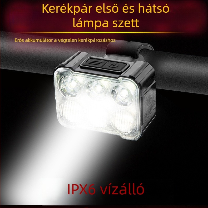 Kerékpár világítási készlet: első lámpa nagy fényerejű, vízálló hátsó lámpa, energiatakarékos kialakítás éjszakai tekeréshez