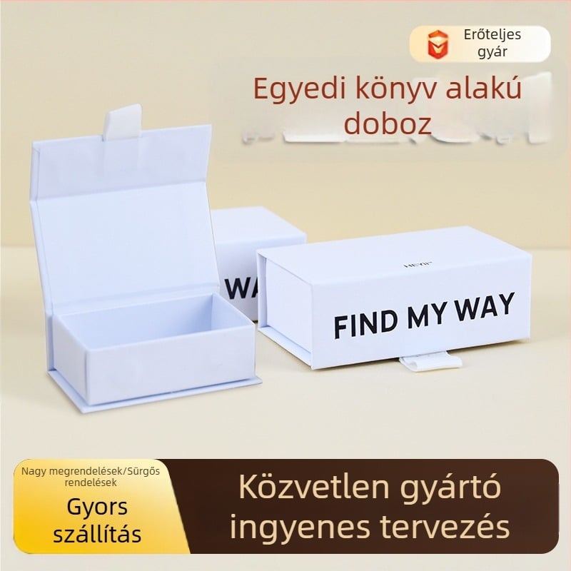 Könyv alakú doboz testreszabható üzleti ajándékcsomagoláshoz kozmetikai és elektronikai termékekhez, mágneses zár, 250 gsm papír, logó nyomtatás, domborítás és UV nyomtatás
