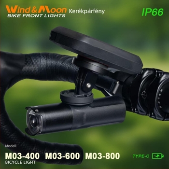 Kerékpár első lámpa, M03 sorozat, Type-C töltés (Wind-moon/Watt)