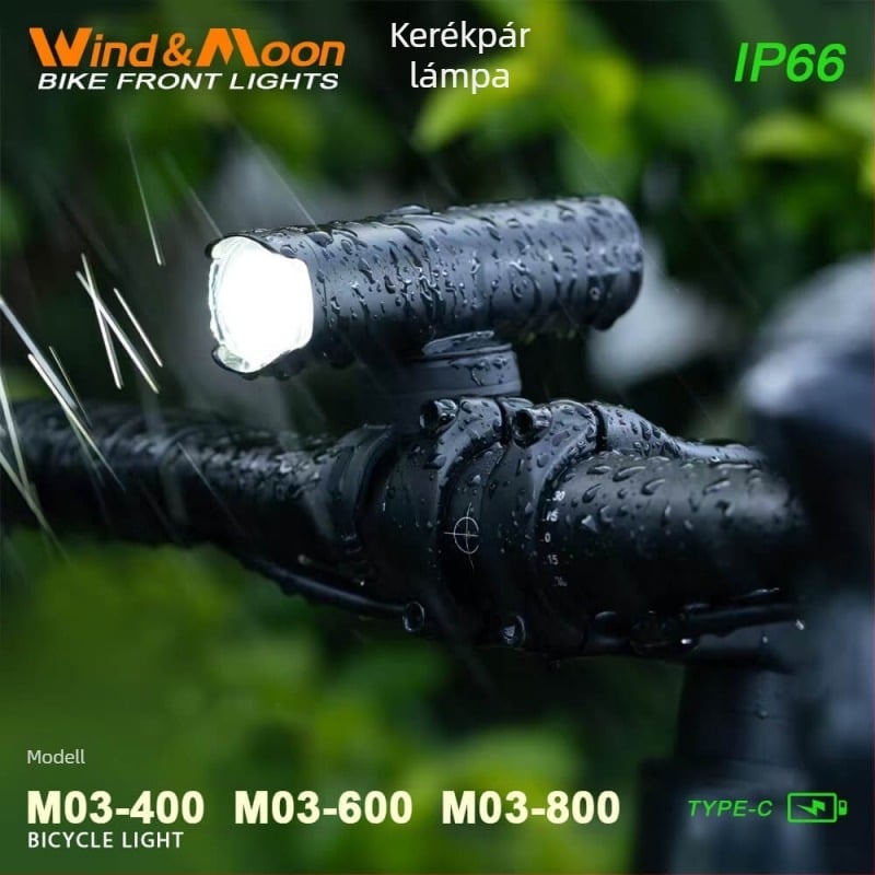 Kerékpár első lámpa, M03 sorozat, Type-C töltés (Wind-moon/Watt)