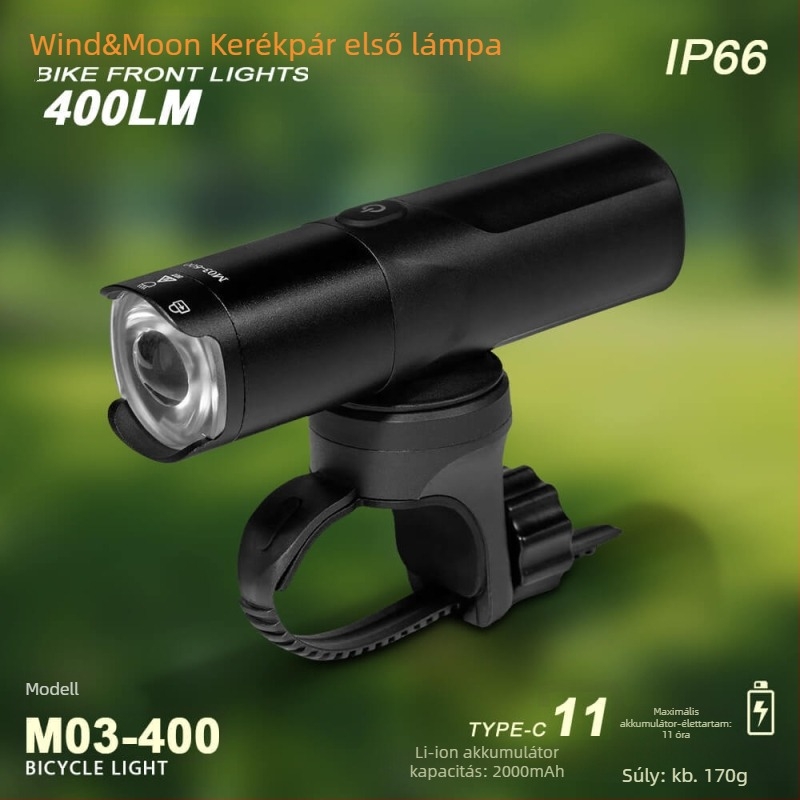 Kerékpár első lámpa, M03 sorozat, Type-C töltés (Wind-moon/Watt)