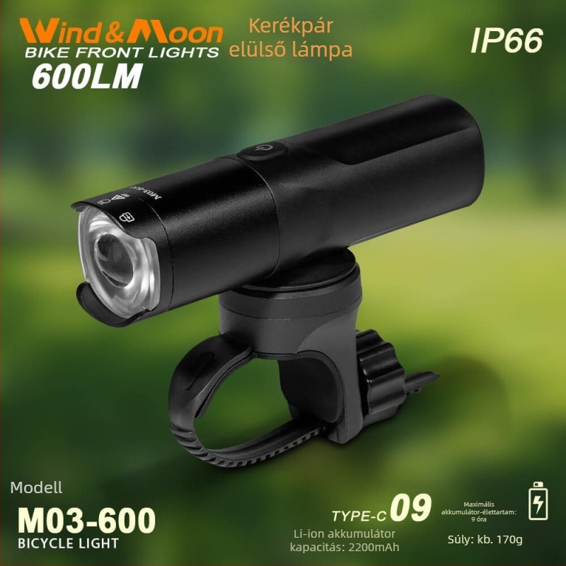 Kerékpár első lámpa, M03 sorozat, Type-C töltés (Wind-moon/Watt)