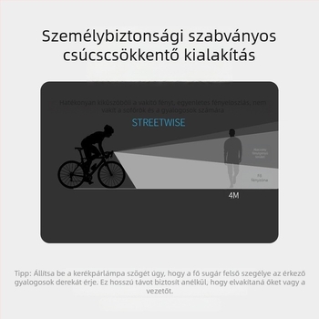 Elülső kerékpárlámpa – újratölthető, éjszakai hegyi kerékpározáshoz, nagy fényerő