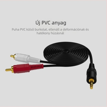 3,5 mm-es audio-kábel kettős RCA-hoz számítógéphez, TV-hez, erősítőhöz és hangszórókhoz