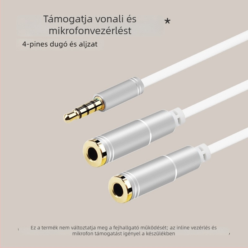 Fejhallgató osztó kábel X012, 1-2 hangkábell, PET mag, oxigénmentes réz vezető