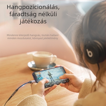 Weixun BGJ sorozat Type-C 3,5 mm női audiókábel, pamutszövésű alumíniumötvözet, szürke