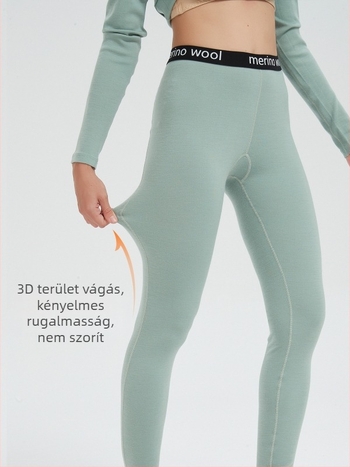 Női Merinógyapjú gyorsan száradó termos leggings túrázásra és kempingezésre, 300 g/m²