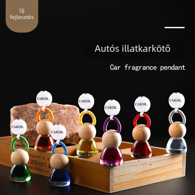 Autóba akasztható illatosító Gardenia illattal, 8 ml, üvegből készült test, akasztó dizájn, több mint 90 napig tartó hatás