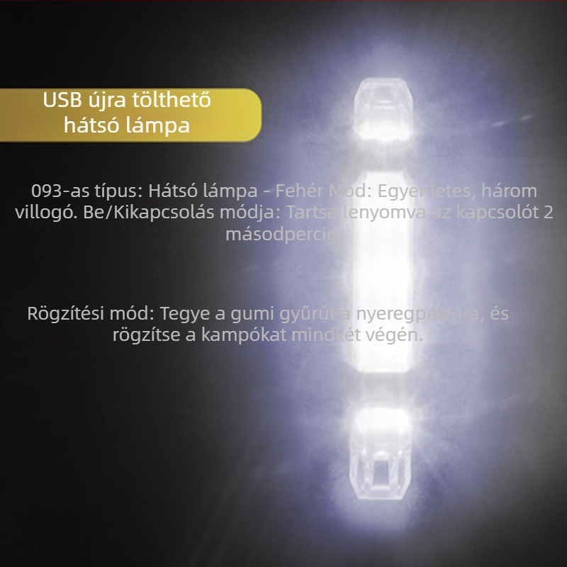 Licheng USB újratölthető kerékpár hátsó és első lámpa lézeres indikátorral, hegyi kerékpárhoz