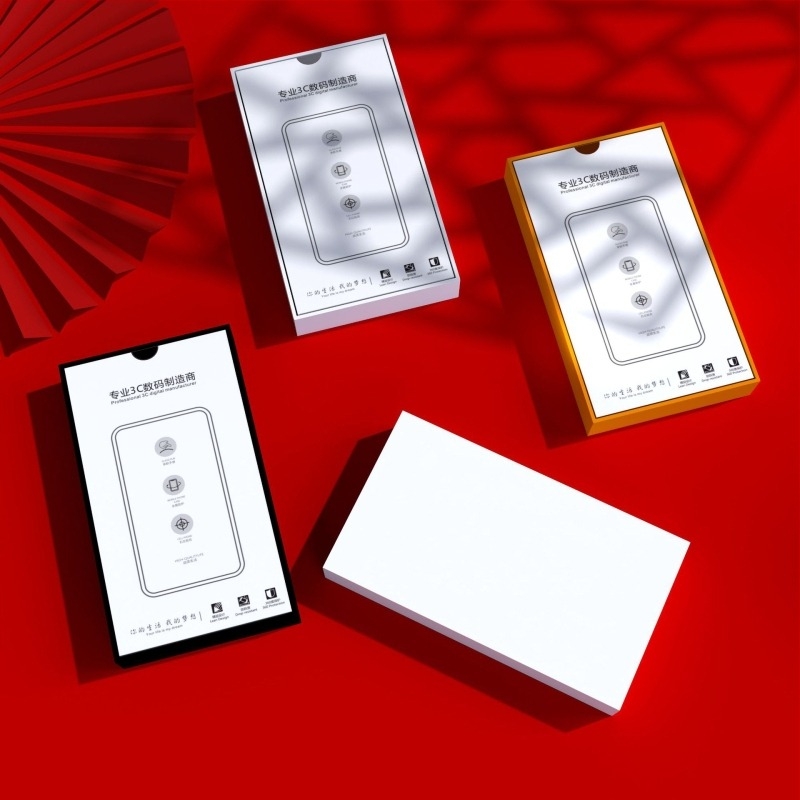 Fix tálcás csomagoló doboz 3C mobiltelefon-tokokhoz, papír/karton anyag, logónyomás, 1200 papírtömeg