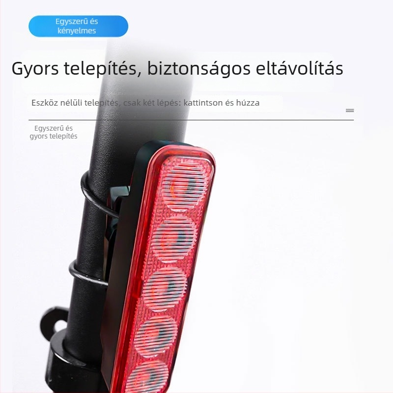 Kerékpár hátsó LED lámpa, több üzemmóddal, újratölthető HYD-066