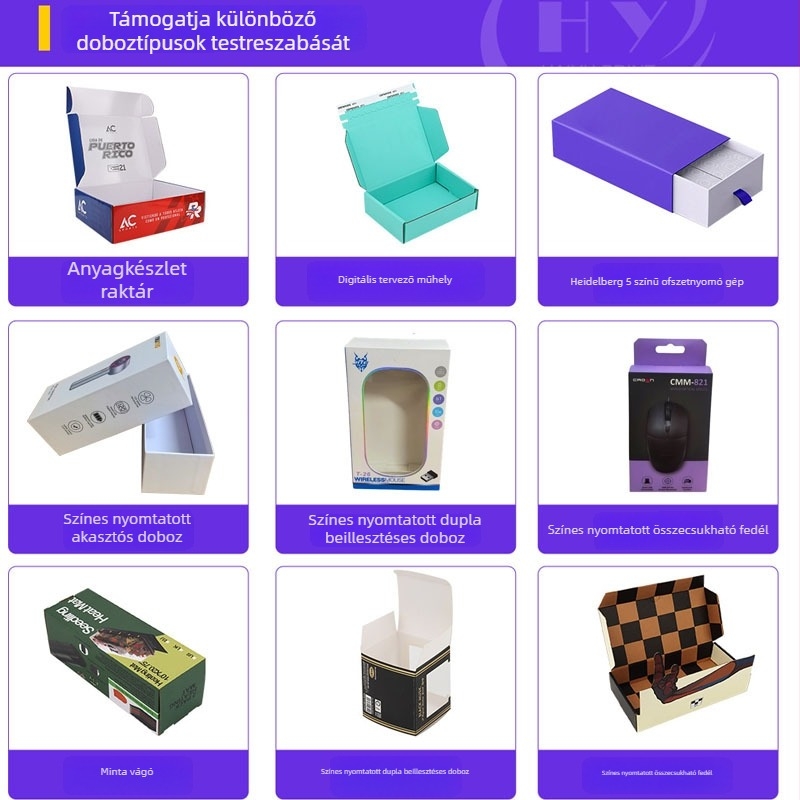 Telefon kijelzővédő fólia csomagoló doboza - ofszet nyomtatás, fehér karton, 350 gsm, repülőgép karton típusú doboz, Blue Dot márka