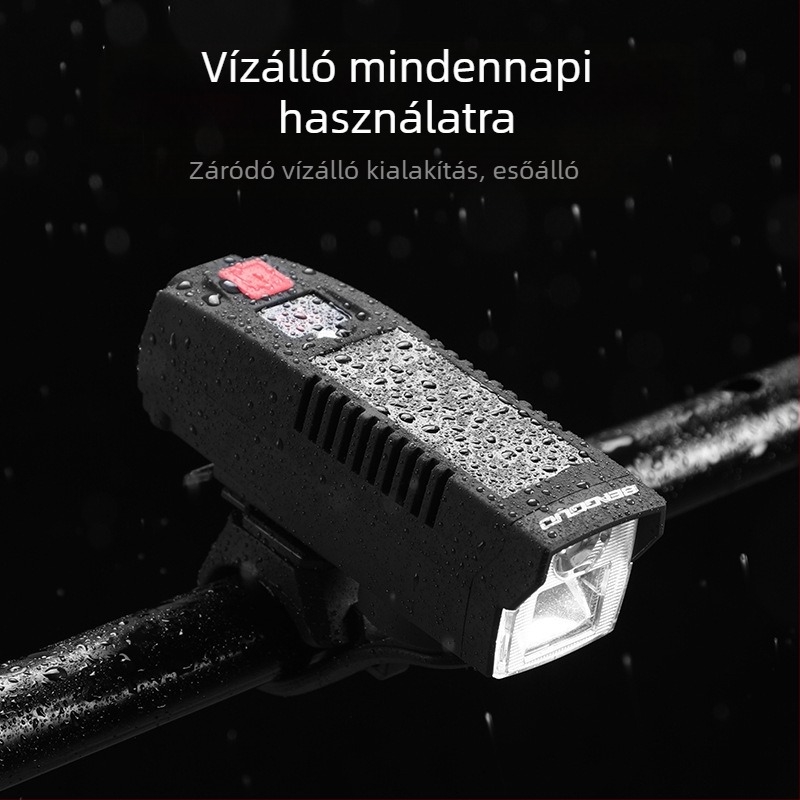 Kerékpár első fényszóró napenergiával működik és USB töltéssel