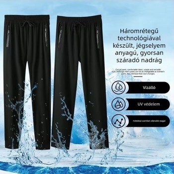 2024 Unisex háromvédelmi gyorsan száradó nadrág, Ice Silk hatású anyag, hűsítő nyári sportos hosszú nadrág