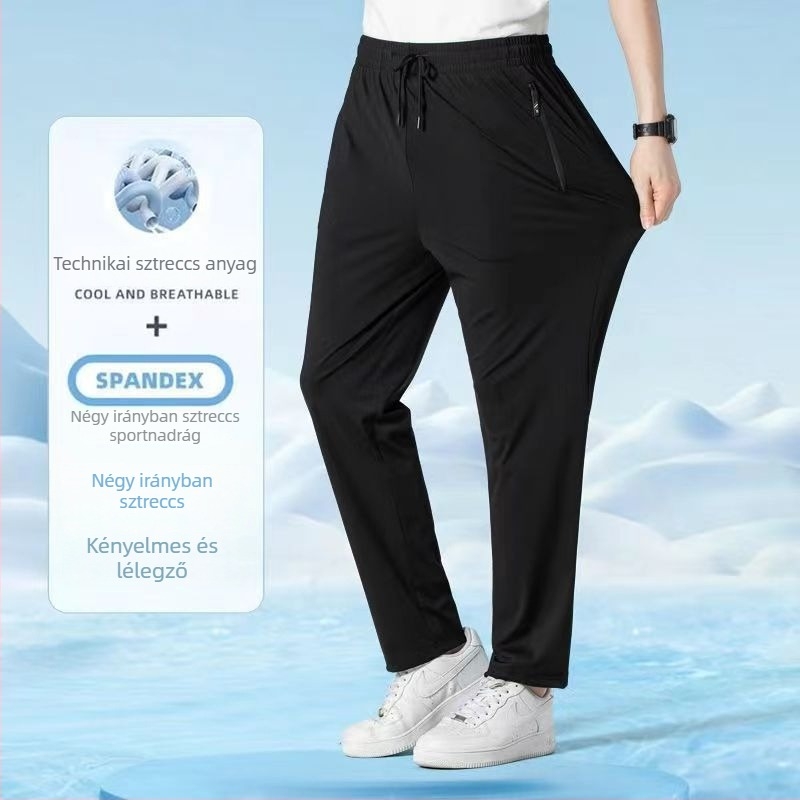 2024 Unisex háromvédelmi gyorsan száradó nadrág, Ice Silk hatású anyag, hűsítő nyári sportos hosszú nadrág