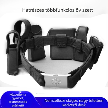 Uniszex hatszár öv készlet vízpalacktáskával és munkatáskával; anyag: 1680D Oxford szövés; csat anyaga: ötvözet; zárás csattal; vast szélesség (>4 cm); sportos stílus