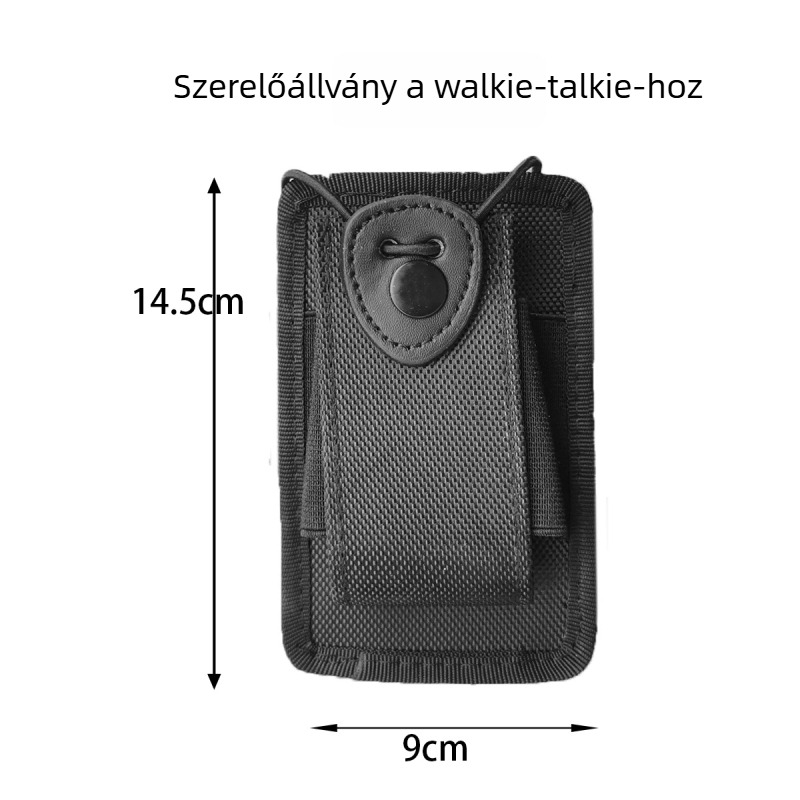 Uniszex hatszár öv készlet vízpalacktáskával és munkatáskával; anyag: 1680D Oxford szövés; csat anyaga: ötvözet; zárás csattal; vast szélesség (>4 cm); sportos stílus