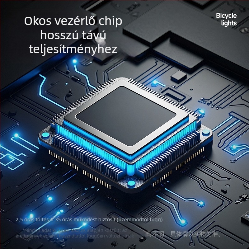Éjszakai kerékpárfények készlete – elő- és hátsó lámpa, USB-C töltés, 1200mAh akkumulátor, pántos rögzítés, DT6310