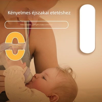 Szenzoros éjjeli fény, újratöltő, mozgásra világít, ideális otthoni használatra, az ágy mellett, folyosón és a fürdőben