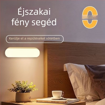 Szenzoros éjjeli fény, újratöltő, mozgásra világít, ideális otthoni használatra, az ágy mellett, folyosón és a fürdőben