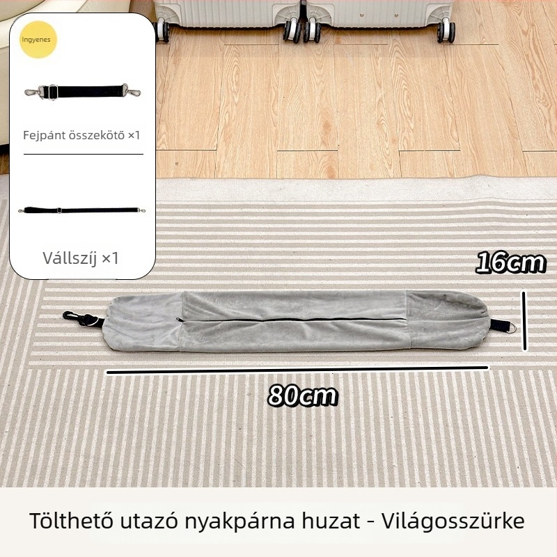 U-alakú utazó nyakpárna hordozható tárolóval, tömege 0.5–1.0 kg, töltőanyag: más, anyag: nincs megadva, modern minimalist stílus