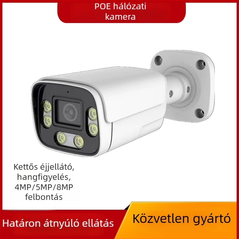 Loosacam Spot 4K PoE IP Bullet Kamera, Kültéri 4 MP Megfigyelő Kamera