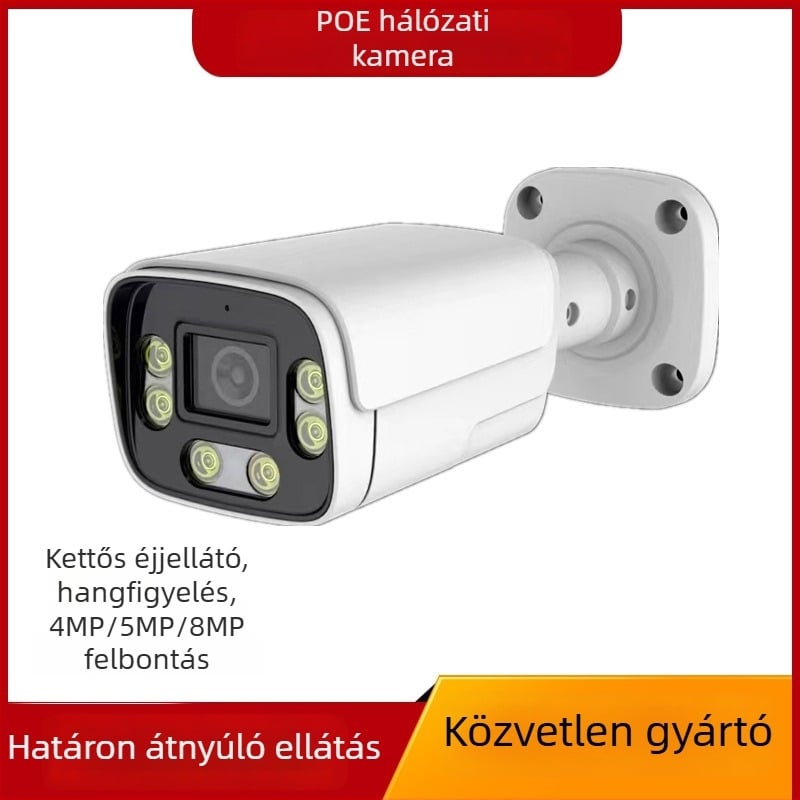 Loosacam Spot 4K PoE IP Bullet Kamera, Kültéri 4 MP Megfigyelő Kamera