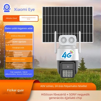 Napelemes vezeték nélküli megfigyelő kamera 4G, élethosszig tartó adatmennyiség, alacsony energiafogyasztás