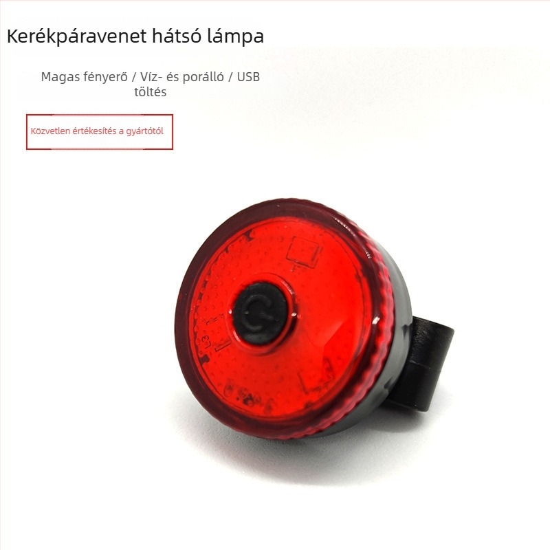 Kerékpár hátsó lámpa, USB újratölthető, villogó, hordozható, Wisdom Moon