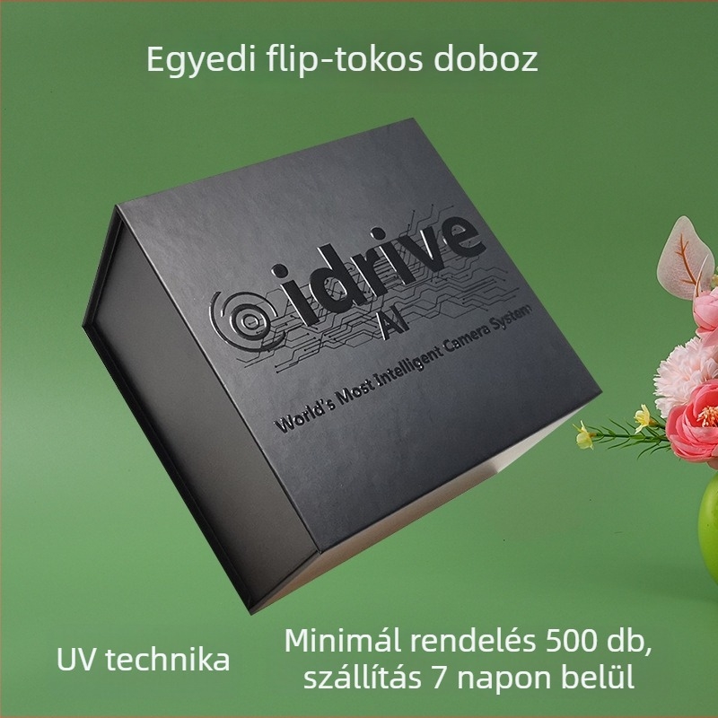 Személyre szabható mágneses flip-tetős könyv alakú csomagolódoboz kozmetikumokhoz és digitális termékekhez, UV ajándékdoboz, 1200 g papír