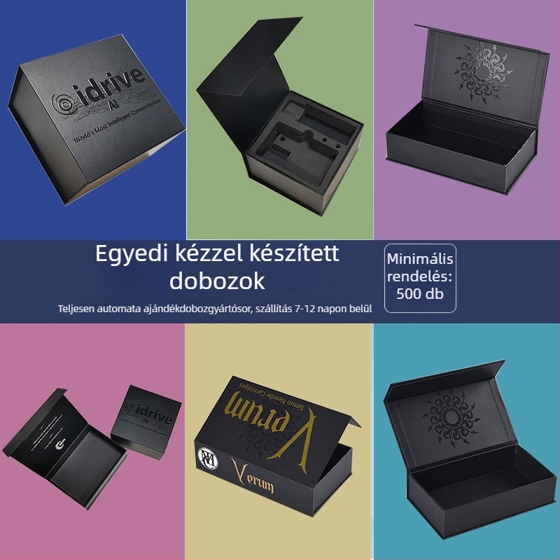 Személyre szabható mágneses flip-tetős könyv alakú csomagolódoboz kozmetikumokhoz és digitális termékekhez, UV ajándékdoboz, 1200 g papír