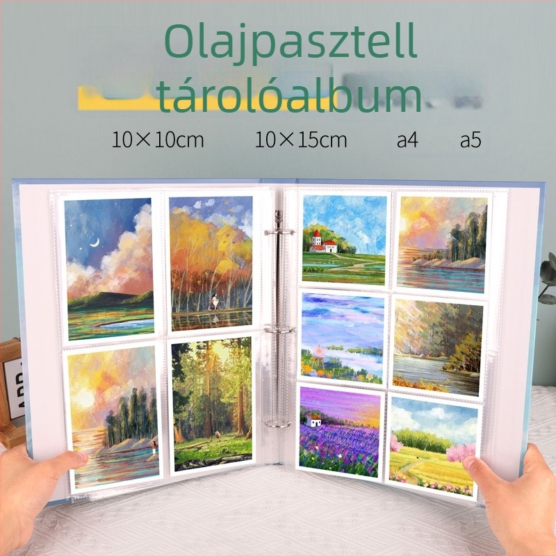 Olajpasztell tárolóalbum – levehető oldalú portfólió rajzokhoz