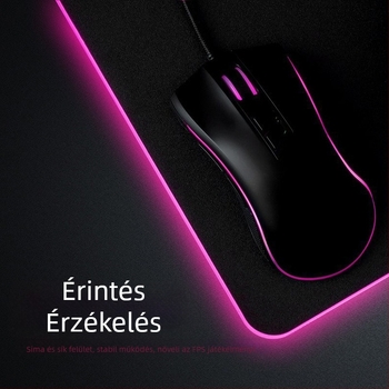 Star Mouse Pad LED világítással, gumiszövet anyagú, egyoldalas, gaming/e-sport stílus, hőtranszfer, logó nyomtatva