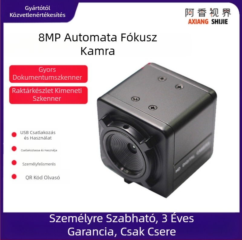 Asztali USB-kamera autofókusszal, 5 MP érzékelő, 2592x1944 felbontás, 15 FPS, USB 2.0