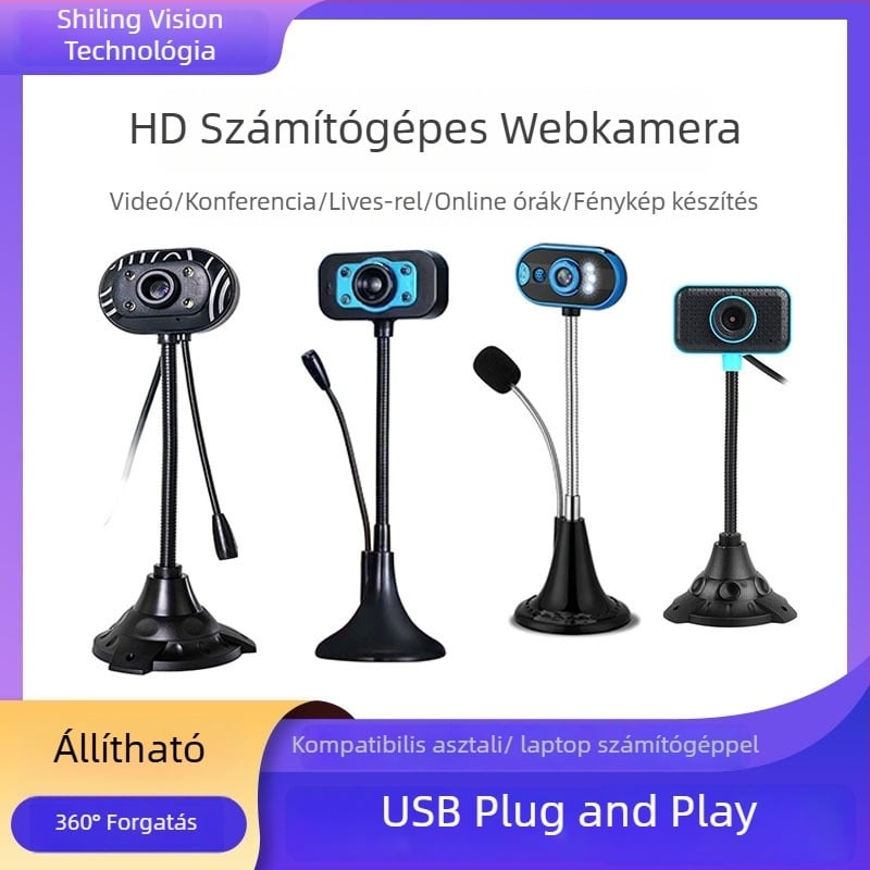 HD kamera asztali számítógéphez és noteszgéphez beépített mikrofonnal, 8 MP szenzor, 3840x2160 felbontás, 30fps, USB 2.0