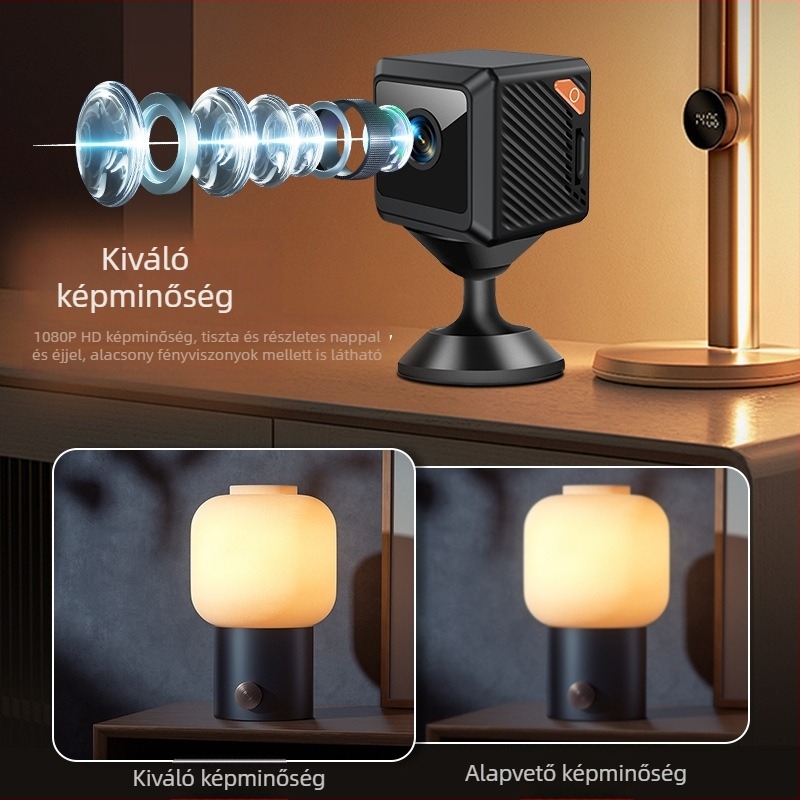 Négyzet alakú kamera 1080P, WiFi, TF-kártya tárhely, videó és fotó, modell W02