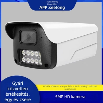 Külső megfigyelésre szánt IP kamera, ultra-nagy felbontású, gyárak, műhelyek és üzletek számára, Hikvision-kompatibilis