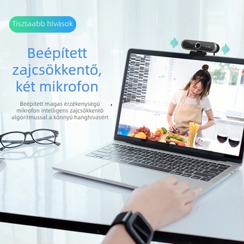 LEDEFU 1080P Konferencia Kamera USB 2.0 Fix Fókuszú, illeszőprogram nélkül, beépített mikrofon, kábel 1.5-2 m
