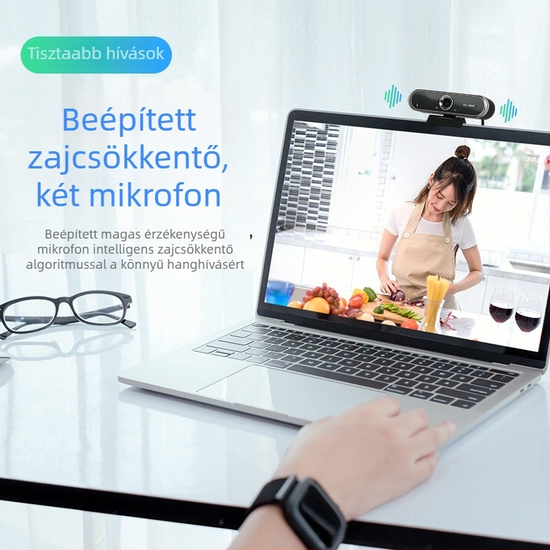 LEDEFU 1080P Konferencia Kamera USB 2.0 Fix Fókuszú, illeszőprogram nélkül, beépített mikrofon, kábel 1.5-2 m