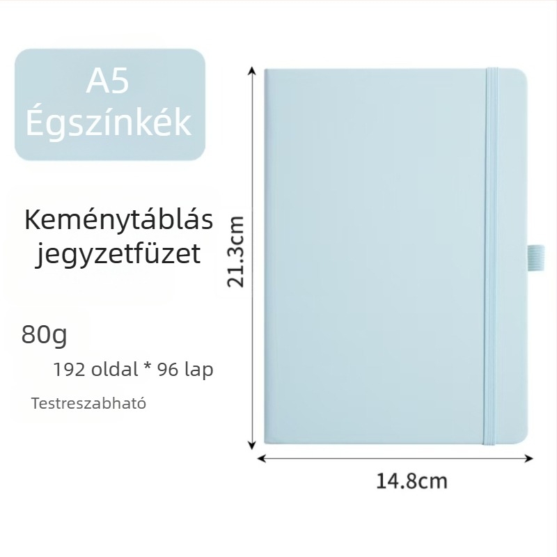 A5-ös notesz pánttal, műbőr borító, üzleti értekezletek jegyzetei, letisztult dizájn