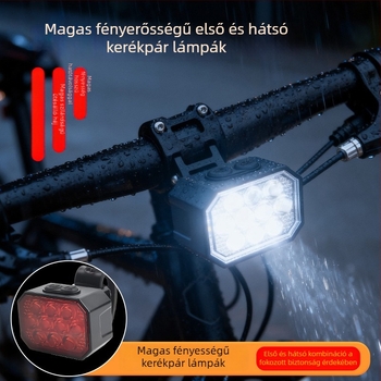 Gelin Q9 Kerékpárlámpa Készlet: előre és hátra, USB-töltésű, kültéri vízálló MTB világítás, nagy fényerő