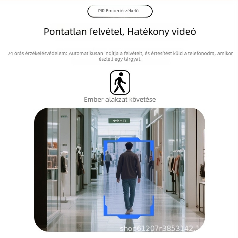 Belső megfigyelő vezeték nélküli kamera 1080P, 2.8 mm-es objektív és IR éjjellátás 5 m-ig, 5V tápegység