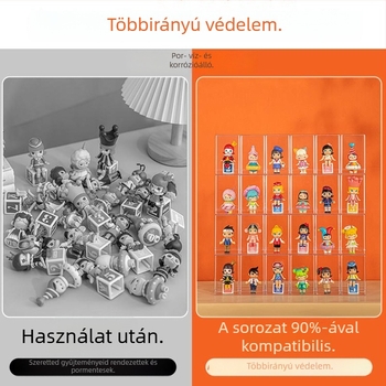 Figurák tároló doboza – halmozható, átlátszó kijelző, PS injekciós formázott műanyag, 300 ml kapacitás