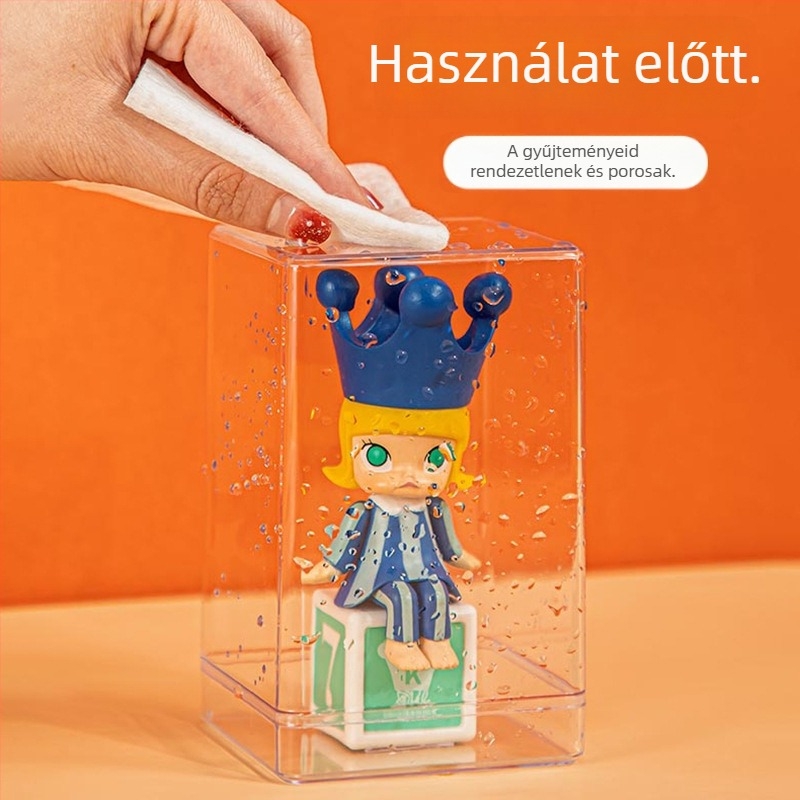 Figurák tároló doboza – halmozható, átlátszó kijelző, PS injekciós formázott műanyag, 300 ml kapacitás